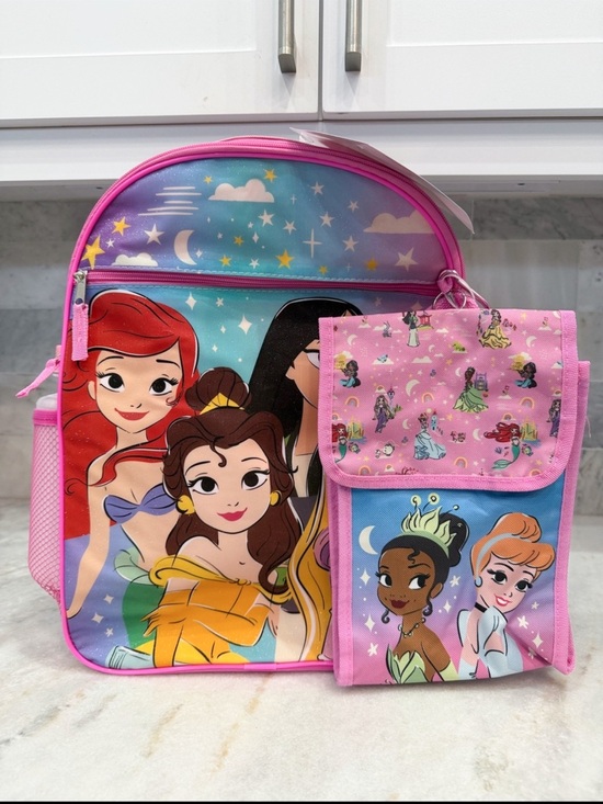 Other - Disney Pink Princess Backpack Water Bottle Keychain and Lunch Bag